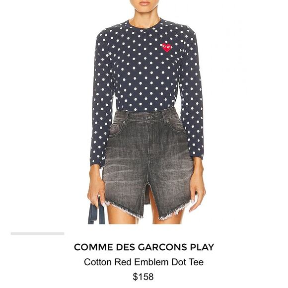 Comme des Garçons PLAY Polka-Dot Long Sleeve T-Shirt L - Picture 9 of 9